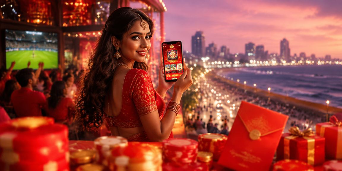 Relaxed player enjoying online rummy on mobile at Chennai beach